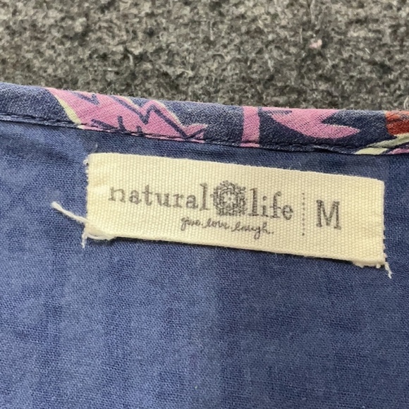 (10) Natural Life 100% cotton boho midi summer dress puff sleeves - Picture 3 of 3